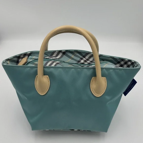 Burberry Blue Label Teal and Beige Mini Tote Bag - Picture 3 of 7